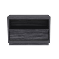 Manhattan Comfort Navis 32" Contemporary 1-Drawer Nightstand - Charcoal Grey-Wood-look finish offers a warm, natural appearance popular in modern furniture design