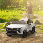 Qaba 2-Seater 12V 10A Ride on RC Car Cadillac Escalade Licensed - White-Four spring suspension wheels provide smooth rides on various terrains 