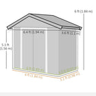 Outsunny Metal Outdoor Storage Garden Shed - 6.5' x 3.5' - Grey-Sloping roof to prevent water buildup 