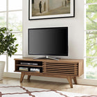 Modway Render 48" TV Stand - Walnut-Slatted Sliding Door
