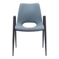 Zuo Desi Dining Chair - Azure Grey - Set of 2-Plush and durable faux leather fabric