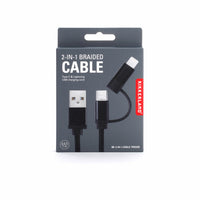 Kikkerland 2-in-1 Charging Cord -Black