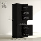 HOMCOM 72" H Tall Kitchen Pantry Cabinet with Barn Doors - Black-Anti-tipping design provides enhanced safety 