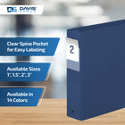 Davis Group Premium Economy Binder - Round Ring - 2" - Royal Blue - 6 Pack-Round Ring, Non-Locking