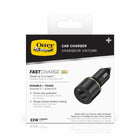 Otterbox Dual Fast Car Charger USB-C and USB-A - Black-Dual ports for multi-device charging