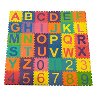 Kore Design Foam Play Mat for Kids Interlocking Alphabet and Numbers (11.8×11.8x0.40") - Set of 36-Entertaining interlocking puzzle: This foam play mat for children showcases vibrant letters and numbers that connect on the floor, forming a delightful play area!