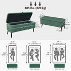 HOMCOM Linen Fabric Storage Ottoman Bench - Dark Green-Thick sponge padding with linen surface bring a comfortable sitting experience