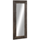 HOMCOM Farmhouse Full Length Mirror - 23.6" W x 59.1" H - Brown-Not only decorating your room but also brightening the space and opening up your room 