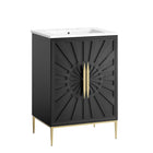 Modway Awaken 24" Bathroom Vanity - White/Black-Modern Bathroom Vanity Cabinet