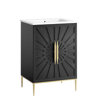 Modway Awaken 24" Bathroom Vanity - White/Black-Modern Bathroom Vanity Cabinet