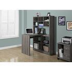 Monarch Specialties 7041 Computer Desk - Dark Taupe Left Or Right Facing Corner-This fashionable style, corner computer desk has a reversible configuration with a left or right setup.