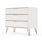 Manhattan Comfort Rockefeller 35.24" Mid-Century Modern Dresser - White-17.52" L x 35.24" W x 30.15" H