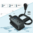 Uncaged Ergonomics Travel Charger - 4 AC - 2 USB - 1 USB-C - Black - 2 Pack-2 3-Prong Outlet.
