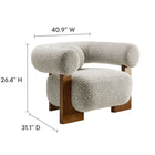 Modway Jace Boucle Accent Chair - River Rock-U-Shaped Backrest