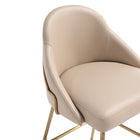 Manhattan Comfort Gracie 22" Modern Leatherette Upholstered Barstool - Tan and Gold - 2 Pack-Features High Density Foam Filled For Comfort and Durability. 