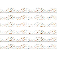 Ashley Productions Magnetic Scallop Border - Everyone is Welcome Painted Dots - 12'/Pack - 6 Pack-Colorful, magnetic décor and trim for whiteboards, lockers and other steel surfaces