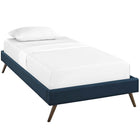 Modway Loryn Fabric Twin Bed Frame with Round Splayed Legs - Azure-Ten Wood Support Slats