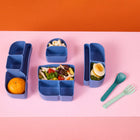 b.box Silicone Bento Buddy Lunchbox - Ocean-One-piece design with rounded corners for easy cleaning