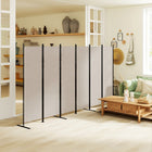 HOMCOM 6 Panel Freestanding Room Divider for Home Office - Beige-Connected with snap-on buckles so that it can be adjusted to any angle
