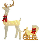 Outsunny Light Up Reindeer Christmas Decoration with 170 LED Lights - White-Light up reindeer to create a holiday atmosphere 
