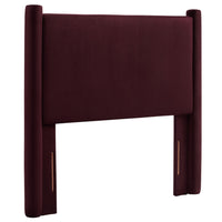 Modway Rael Performance Velvet Twin Headboard - Mulberry-Padded Headboard