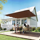 Outsunny UV30+ Protected 8' L x 9.4' W Retractable Pergola Canopy for 7' L x 10' W Pergola Frame - Coffee-8 drainage holes to prevent water accumulation