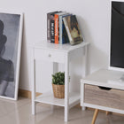 HOMCOM Modern 15.4" Nightstand - White-1 slide-out drawer provides storage space for your items