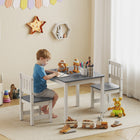 Qaba Kids Table & Chairs Set, Toddler Table & 2 Chair Set for Activity, Art, Craft, Reading for 3-8 Years - Grey-This complete 3-piece set includes one table and two matching chairs
