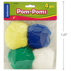 Selectum Pom Poms - 3" - Assorted Colours - 4 Pack-Great for crafts