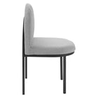 Modway Isla Upholstered Fabric Dining Side Chair - Black/Light Grey - 2 Pack-Polyester Fabric Upholstery