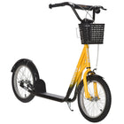 Aosom Kick Scooter for Kids Teen with Adjustable Handlebar 2 Brakes Basket - Orange-Wide textured foot deck to keep your feet in place and maintain balance 