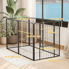 PawHut 6-Panel Foldable Dog Playpen with Door & Strap - 31.5" H-Includes six ground stakes for enhanced stability