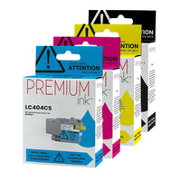Premium Ink Brother LC404 Alternative Ink Cartridge Set - C/M/Y/K - Standard Yield-Colour: CMYK