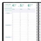 Blueline 2027 Timanager 13-Month 7-Day Weekly/Monthly Planner - 11" x 8-1/2" - Black-Tear-off corners