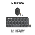 Logitech Pebble 2 Combo Wireless Keyboard & Mouse - Quiet - Portable - Customizable - Logi Bolt - Bluetooth - Graphite-10