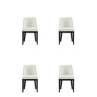 Manhattan Comfort Gansevoort 19" Modern Faux Leather Upholstered Dining Chair - Cream - Set of 4-Modern Dining Chair for Dining Room and Task Use. Set of 4