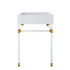 Modway Redeem 24" Acrylic Wall-Mount Bathroom Vanity - Clear/White-Contemporary Bathroom Vanity