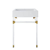 Modway Redeem 24" Acrylic Wall-Mount Bathroom Vanity - Clear/White-Contemporary Bathroom Vanity