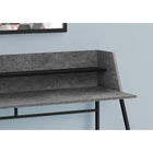 Monarch Specialties 7550 48" Computer Desk - Grey Stone-Look/Black Metal-Finished on all sides for flexible placement anywhere in a home office
