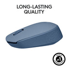 Logitech M170 Wireless Mouse for PC, Mac, Laptop, 2.4 GHz with USB Mini Receiver  - Blue Grey-Easy Navigation: Thanks to controlled line-by-line scrolling and optical tracking, M170 Logitech Mouse has smooth and accurate cursor control on almost any surface
