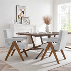 Modway Lyra Fabric Dining Room Chair - Light Grey - 2 Pack-Woven Heathered Fabric
