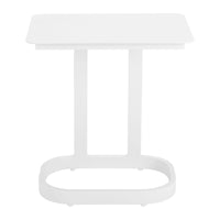 Zuo Friss End Table - White-Powder Coated Aluminum rectangular shape tabletop
