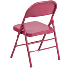 Flash Furniture HERCULES ColourBURST Series Shockingly Fuchsia Triple Braced & Double-Hinged Metal Folding Chair-18 Gauge Steel Frame