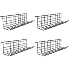 ShoppingAll Under Desk Cable Management Organizer Sturdy Metal Cable Tray - Black - 4 Pack-WIDE & SPACIOUS RACK: Wide storing space provides a piece of mind keeping your cables and power strips out of your sight. Get the messy wires under your table out of the way and boost your performance in a clean workstation.