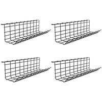 ShoppingAll Under Desk Cable Management Organizer Sturdy Metal Cable Tray - Black - 4 Pack-WIDE & SPACIOUS RACK: Wide storing space provides a piece of mind keeping your cables and power strips out of your sight. Get the messy wires under your table out of the way and boost your performance in a clean workstation.