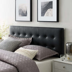 Modway Emily Upholstered Vinyl King Headboard - Black-Deep inset buttons