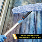 Gritt Commercial 18" Heavy-Duty Swivel Window Washer-Pole Connection: Click / Lock or Tapered End