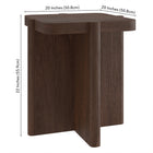Hudson&Canal Laguna 20" Wide Square Side Table - Brown Oak-Product Dimensions: 20" L x 20" W x 22" H