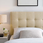 Modway Emily Upholstered Fabric King Headboard - Beige-Deep inset buttons