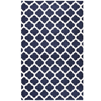 Modway Lida Moroccan Trellis Area Rug - 8 ft W x 10 ft L - Navy/Ivory-Moroccan Trellis Area Rug